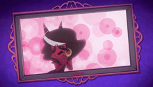 a picture of a cartoon character with horns and the word hello on it