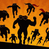 a silhouette of a superhero wearing sunglasses and a red cape