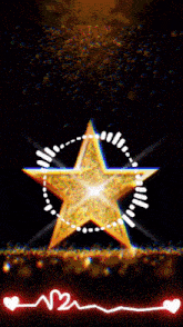 a glowing star with the letter g in the middle