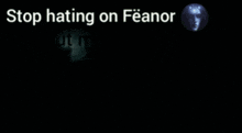 a picture of a bearded man with the words " stop hating on feanor without me " above him