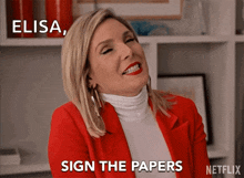 Sign The Papers June Diane Raphael GIF - Sign The Papers June Diane Raphael Brianna Hanson GIFs