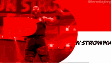 a picture of braun strowman with the number 5 in the background
