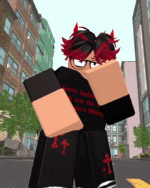 a cartoon character wearing a black shirt that says sorry ladies i 'm not the pop 's robin