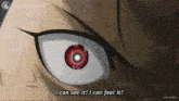 a close up of a person 's eye with crunchyroll written on the bottom