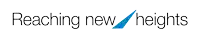 a logo for reaching new heights is shown