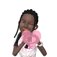 a cartoon girl making a heart with her hands