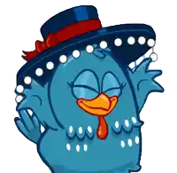 a cartoon chicken wearing a sombrero with its eyes closed .