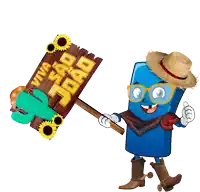a cartoon character holds a sign that says viva sao joao