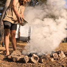 Pouring Some Water In The Campfire Trent Arant GIF - Pouring Some Water In The Campfire Trent Arant Ttthefineprinttt GIFs