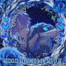 a picture of a boy with the words " good night my angel "