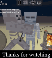 a screenshot of a video game with the words thanks for watching at the top