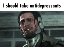I Should Take Antidepressants Metal Gear Rising GIF - I Should Take Antidepressants Metal Gear Rising Jetstream Sam GIFs