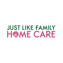 a logo for just like family home care