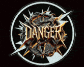 a logo for a band called danger with a green light coming out of it