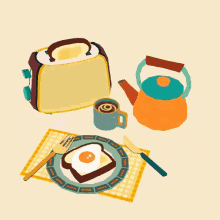 good morning breakfast tea toast eggs