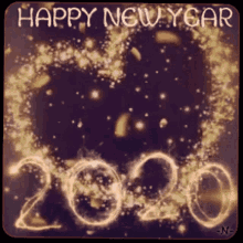 happy new year 2020 in advance heart