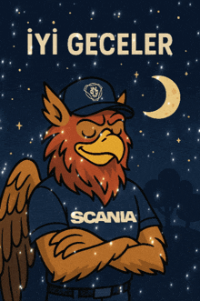 a cartoon of a griffin wearing a shirt that says scania