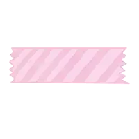 a pink striped piece of tape on a white surface