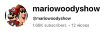 a logo for mariowoodyshow has a picture of mario and woody on it