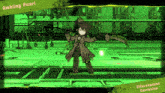 a video game screen shows a girl holding a sword and the words ambling pearl and aftervescent corrosion