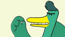 a cartoon duck giving a thumbs up sign