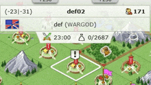 a screenshot of a game showing a def of 2 and a def of 0/2687