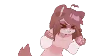 a cartoon drawing of a furry character with a heart on its head