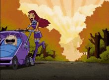 a woman pushes a stroller with a baby in it