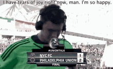 Philadelphia Union John Mccarthy GIF - Philadelphia Union John Mccarthy I Have Tears Of Joy Right Now Man GIFs