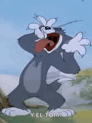 tom and jerry are standing next to each other with their mouths open and screaming .