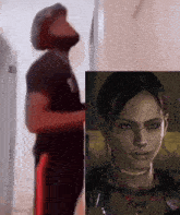 a man with a beard is standing next to a woman in a video game