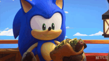 Eat Hotdog Sonic The Hedgehog GIF - Eat Hotdog Sonic The Hedgehog Sonic Prime GIFs