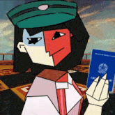 a cartoon character holding a passport that says ministerio de trabalho e emprego