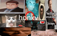 a collage of pictures with the word honky on top