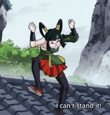 a cartoon character says i can 't stand it on a roof
