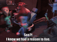 a cartoon scene with jimmy neutron saying " see ? "