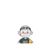 a cartoon character is wearing a green bay packers shirt and shorts