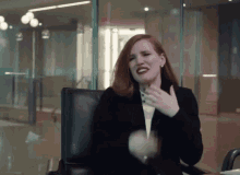 miss sloane jessica chastain laughing laugh laughing hysterically