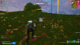 a screenshot of a video game shows a man running through a grassy field