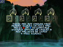 a screen that says there are not enough free memory blocks in this ymu