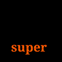 a picture of a man in a circle with the word super in orange