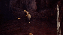 a video game character is being attacked by a monster