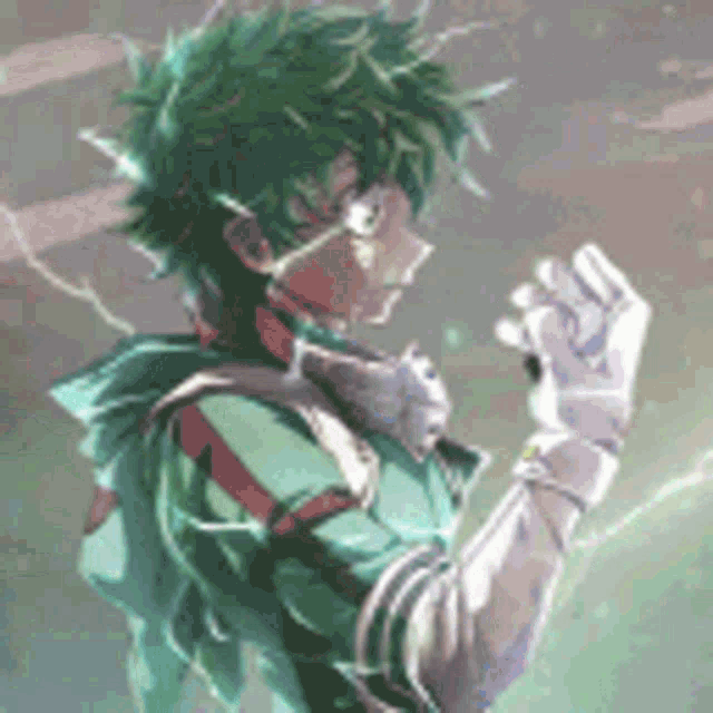 AI Image Generator Anime boy glasses long green hair