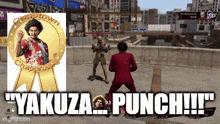 a video game with the words yakuza punch on the bottom