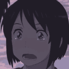 mitsuha amazed crying anime kimi no na wa