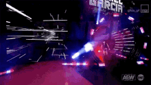 a man is walking through a tunnel that says garcia