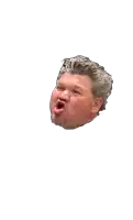 a man with gray hair and a beard making a funny face