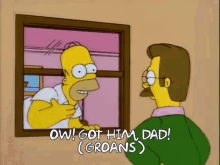 Got Him Dad Homer Simpson GIF - Got Him Dad Homer Simpson Throw Rock GIFs
