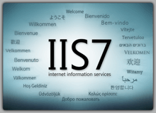 a blue background with the word iis7 in the middle