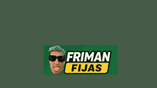 an ad for friman fijas shows a man sticking his tongue out in front of a pile of money